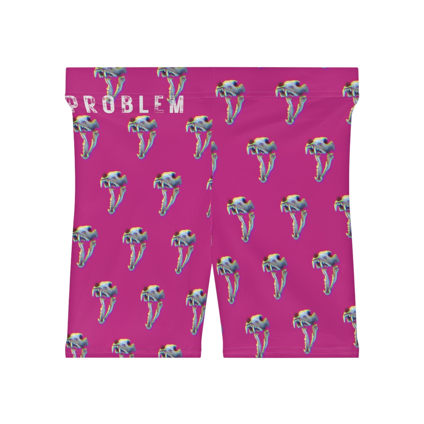 Bone Glitch Women's Biker Shorts The Woodie Pink Special